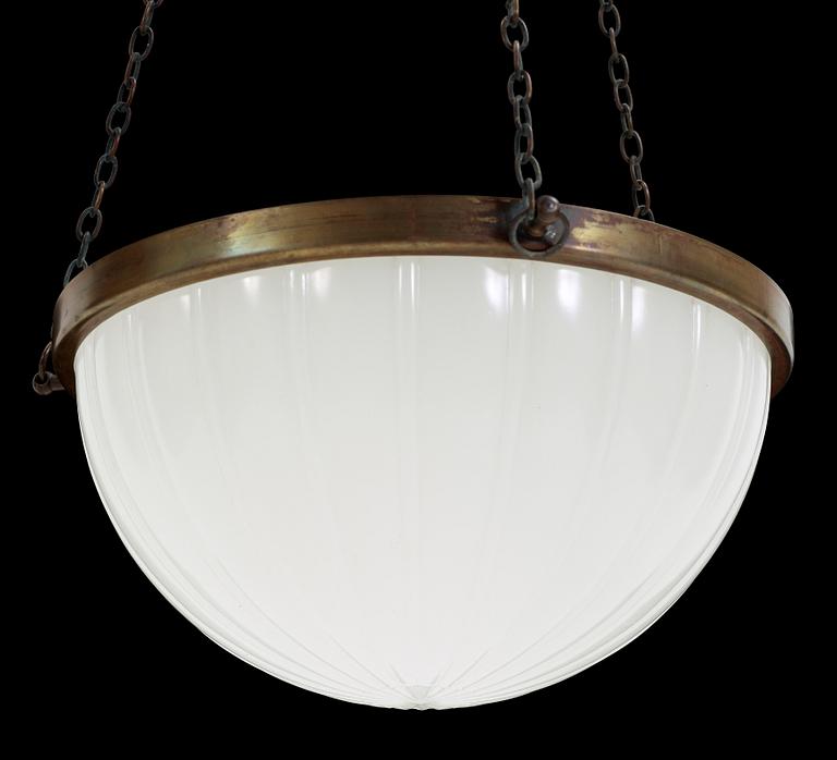 TAKAMPEL, glas och mässing, Jefferson, 1900-talets första hälft. Höjd 115 cm.