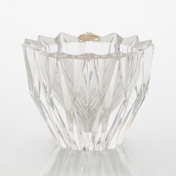 Aimo Okkolin, malja, "Lumpeenkukka", signeerattu Aimo Okkolin Riihimäen Lasi Oy.