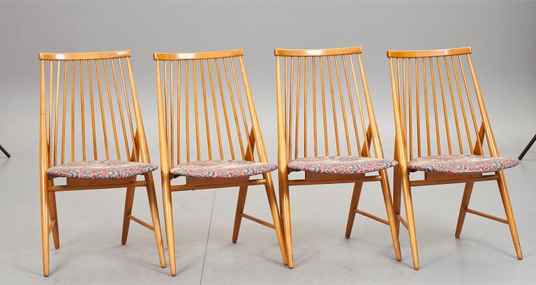 STOLAR, 4 st. "Flamingo" design Thea Leonard, Nässjö Stolfabrik, 1950-tal.