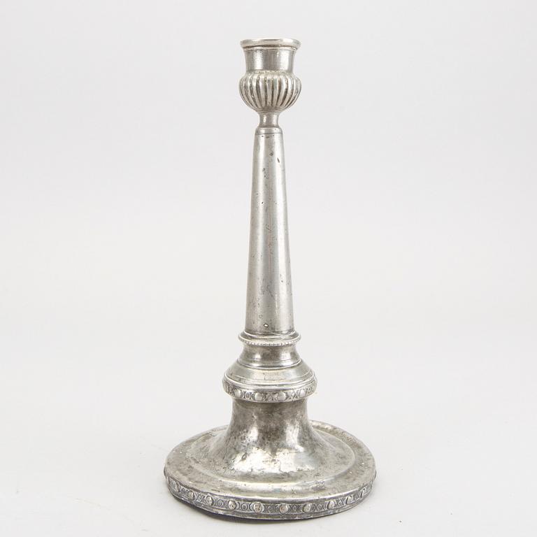 Martin Gustaf Moberg, a signed and dated 1786 pewter candle stick.