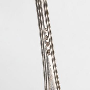 Nine Swedish silver spoons, 1843–1915.