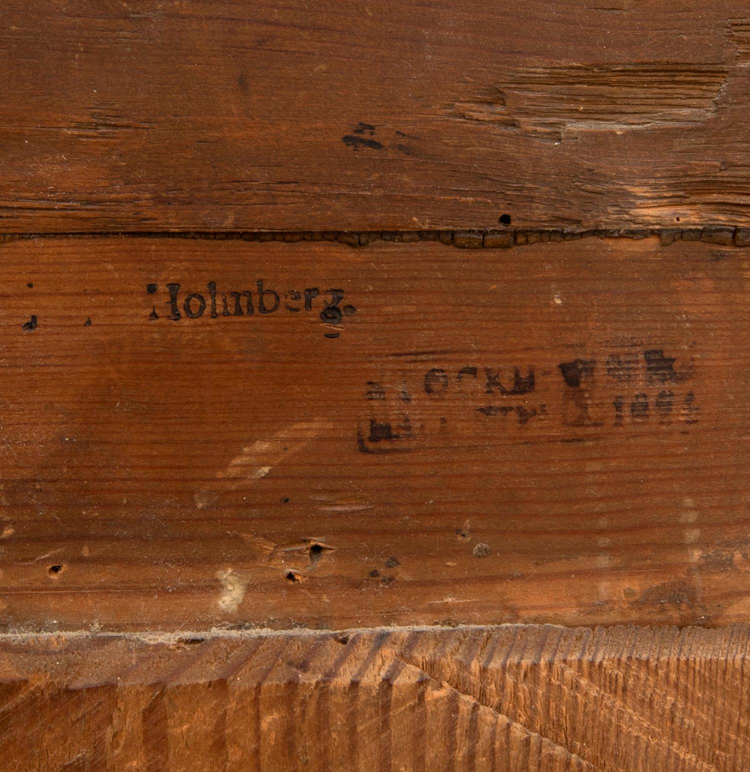 Johan Petter Holmberg, Stockholm (active circa 1813-31) Empire mirror and Stockholm hall stamp.