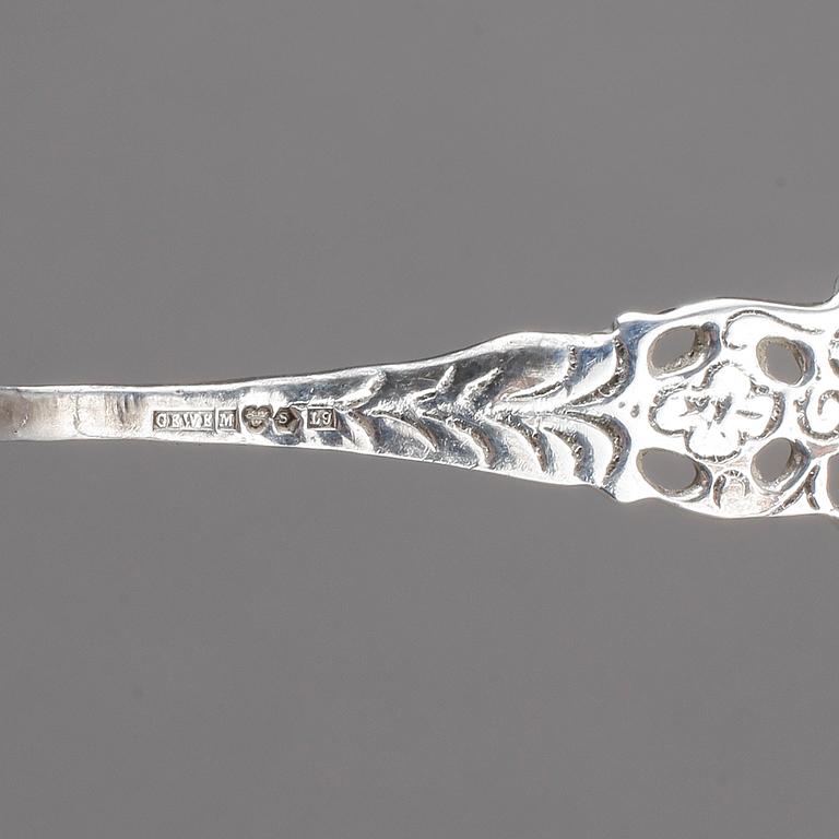 BESTICKSERVISDELAR, silver 81+14, mestadels Gewe Silvervarufabriken Ab, Malmö, omkring 1900-talets mitt. Vikt ca 1647 g.