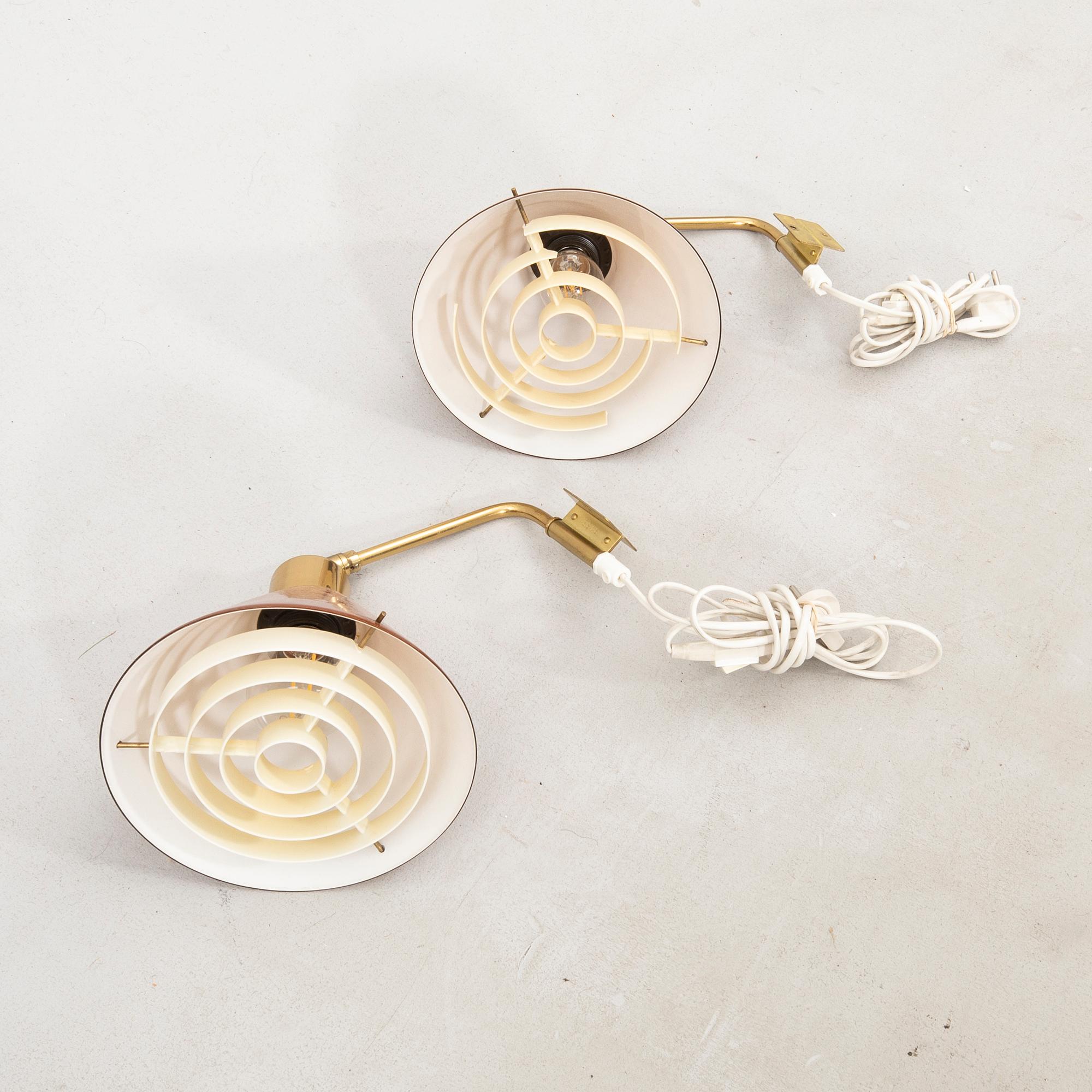 Wall lamps, a pair model 8182, Falkenbergs Belysning, second half of the 20th century.