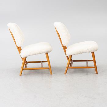 Alf Svensson, Armchairs, a pair, TeVe, Bra Bohag. Studio Ljumgs industrier, Malmö, 1950s.