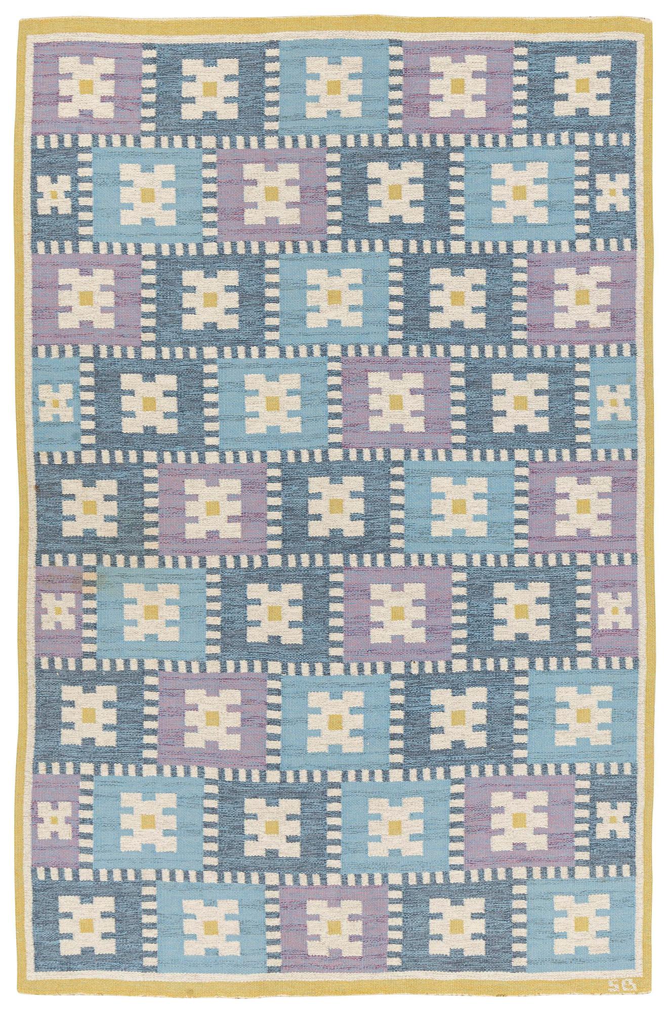 Sigvard Bernadotte, matta, "Vitsippa", rölakan, 298 x 195 cm, signerad SB.
