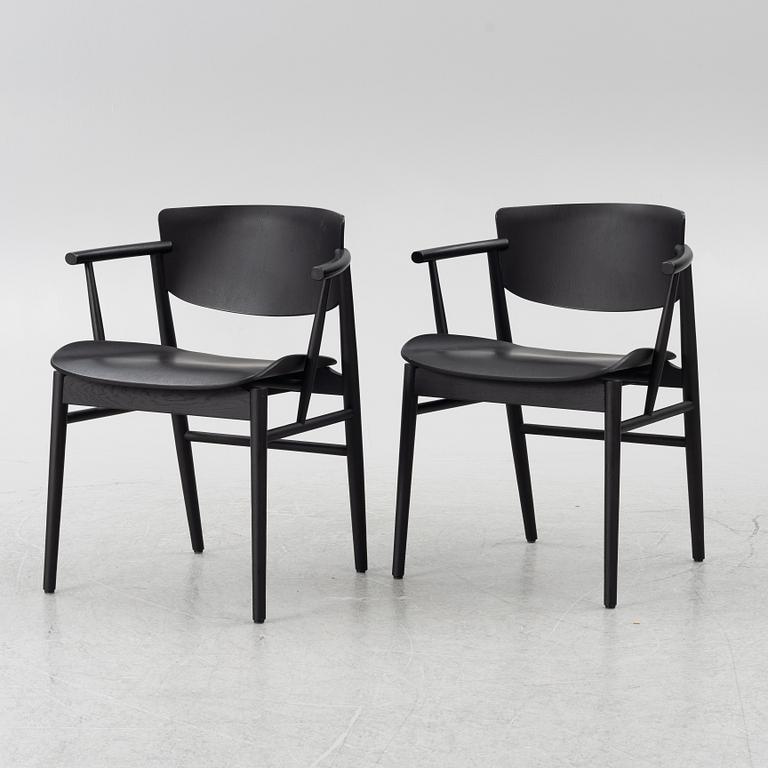 Oki Sato/Nendo, a pair of "No. 1" armchairs, Republic of Fritz Hansen, 2019.