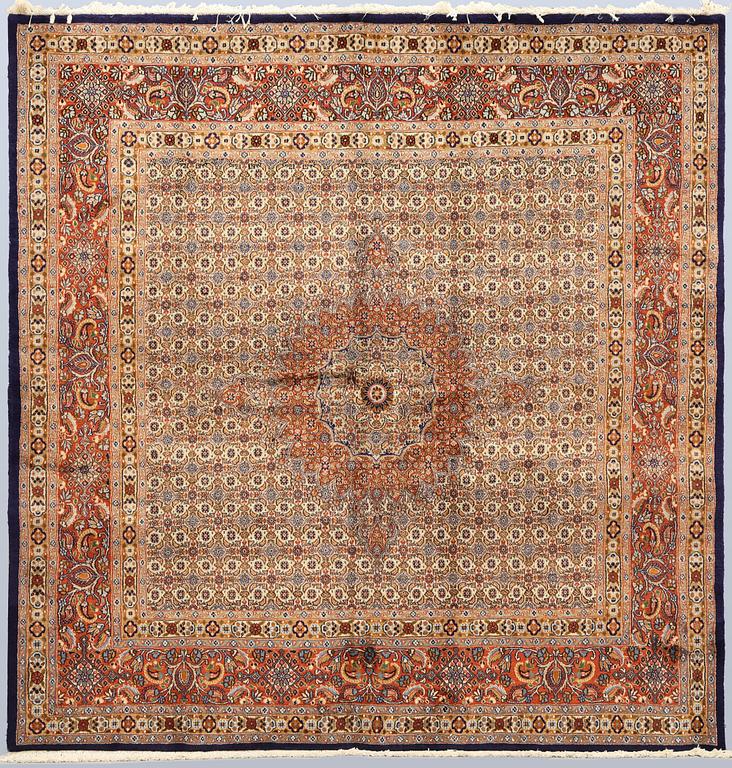 A part silk Moud carpet, c. 223 x 216 cm.