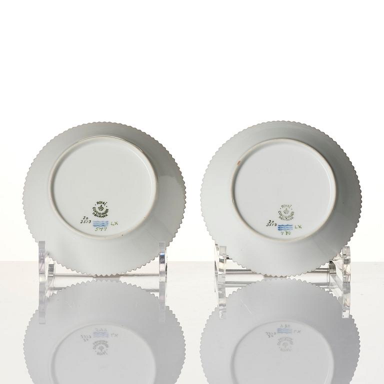 A Royal Copenhagen 'Flora Danica' service for two, Denmark, 20th century. (12 pieces).