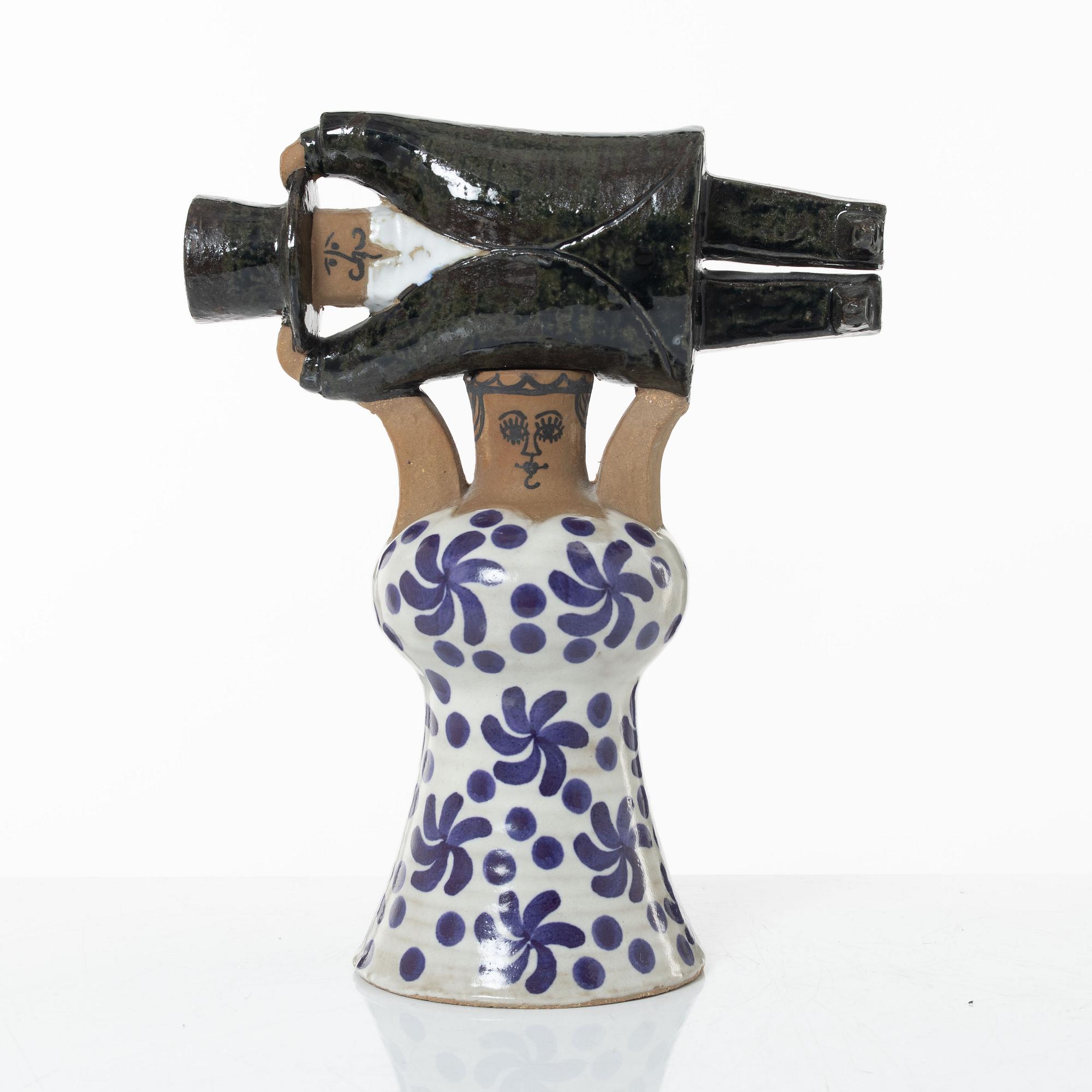 Lisa Larson, figurin, stengods, "Samhällsdebatten", Gustavsberg.