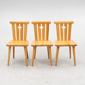 Göran Malmvall, three chairs, Svensk Fur, Karl Andersson & Sons, 1970's.