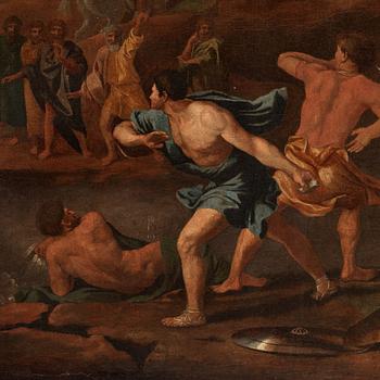 NICOLAS POUSSIN, follower of. Unsigned. Canvas 74 x 98 cm.