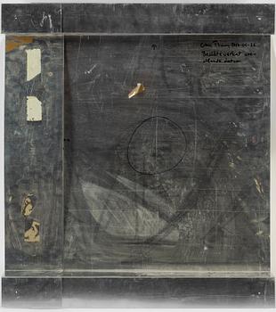 OLLE BORG, mixed media on aluminum. Signed and dated 1988 on verso.