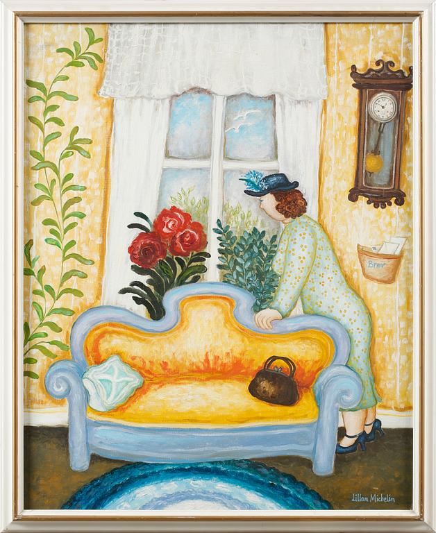 LILLAN MICHELIN, olja på duk, signerad.