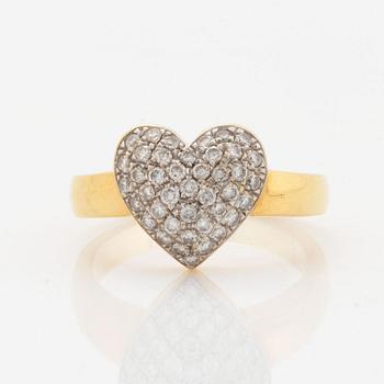 Heart shaped brilliant-cut diamond ring.