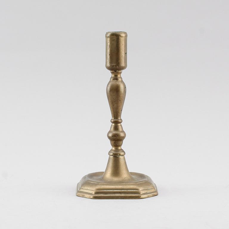 LJUSSTAKE, mässing, 1700-tal.