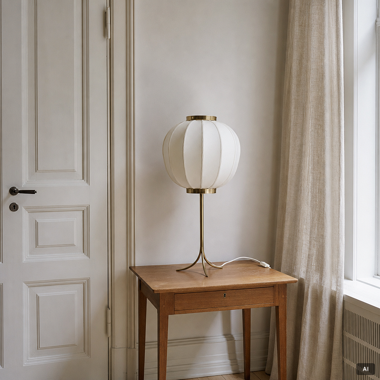 Josef Frank, Bordslampa, modell G 2349, "Kinabollen", Firma Svenskt Tenn.
