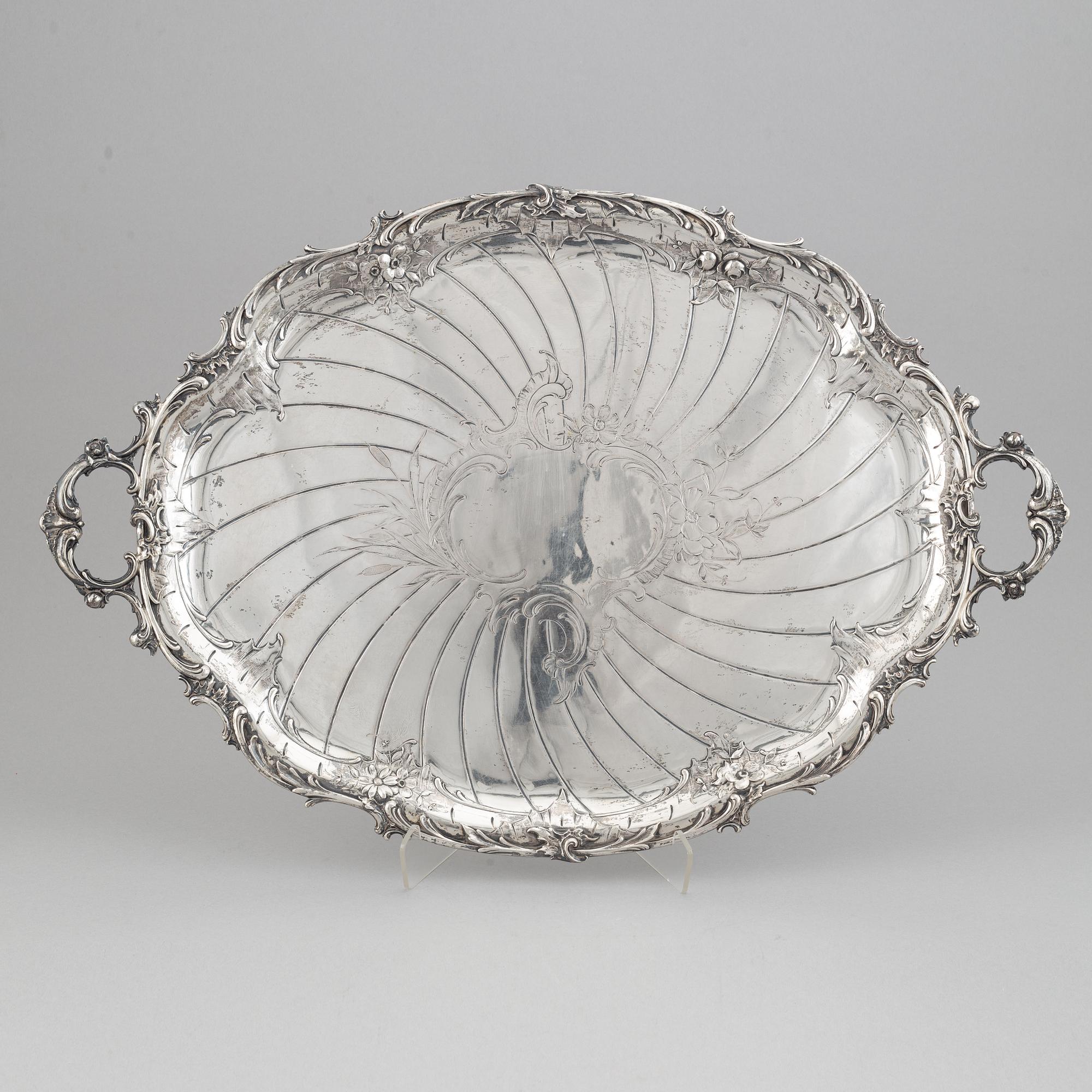 A German rococo style silver tea- and coffee service.