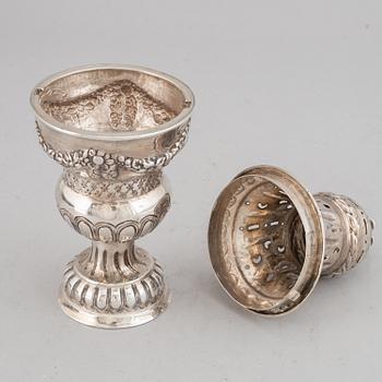 A Danish 18th century silver sugar-caster, marked Copenhagen 1781.