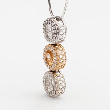HALSBAND, 14K vit- och gultguld, diamanter ca 0.33 ct tot.
