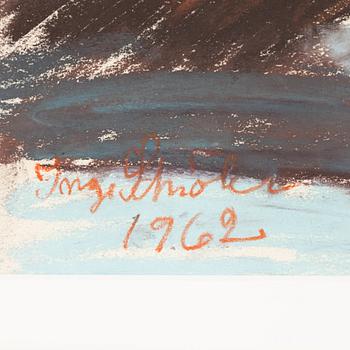 Inge Schiöler, pastel, signed and dated 1962.