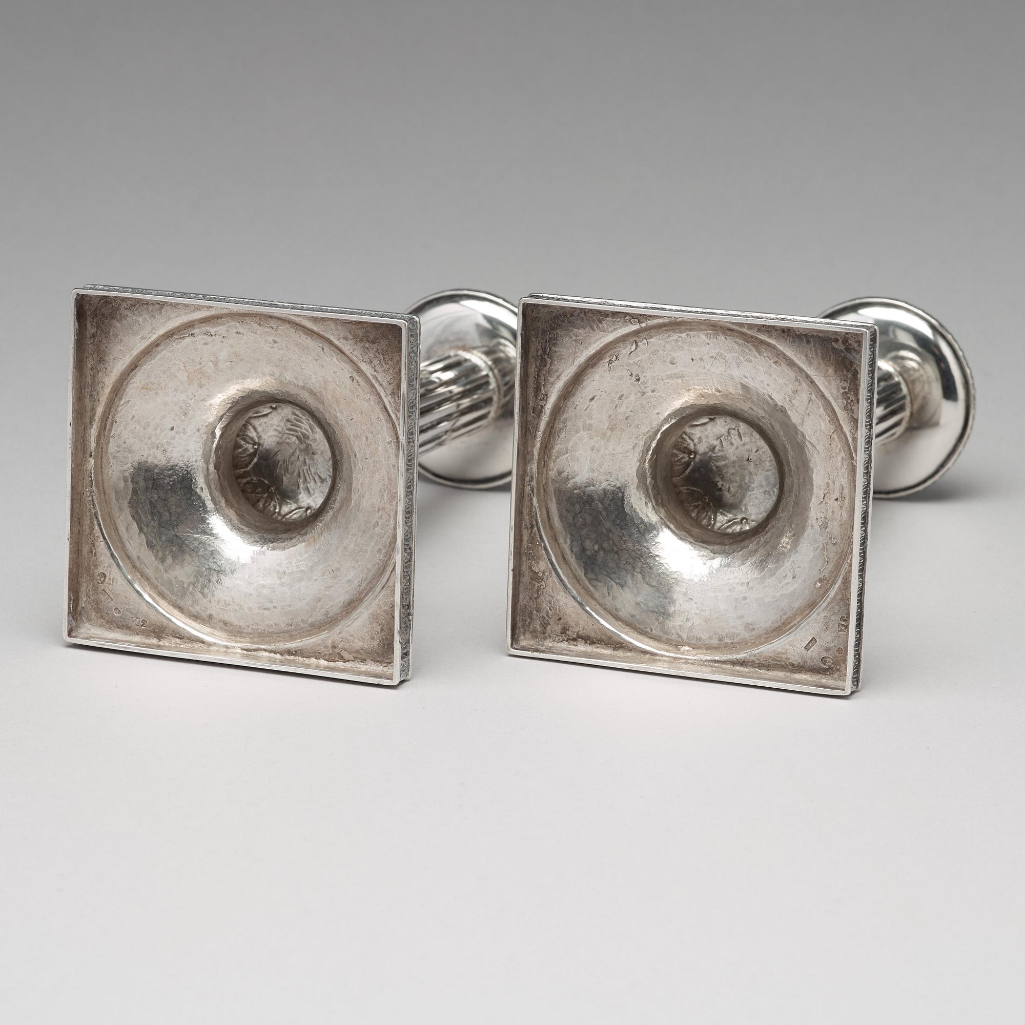 A pair of Swedish 18th century silver candlesticks, mark of Mikael Nyberg, Stockholm 1792.