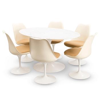 275. Eero Saarinen, A 1960s 7-piece 'Tulip' dining set for Knoll International.