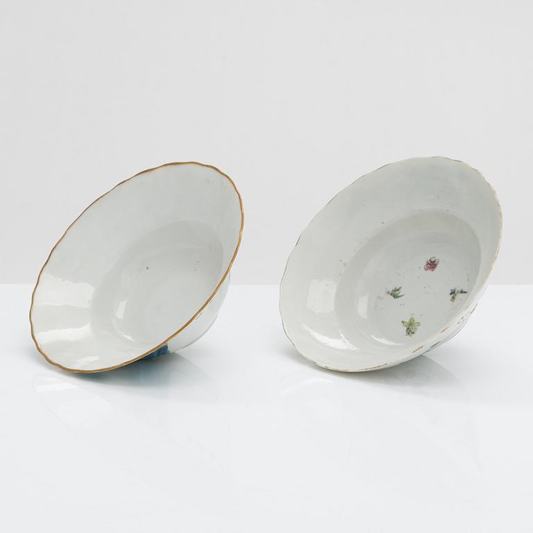 Two porcelain Qing dynasty bowls. China 20th century.