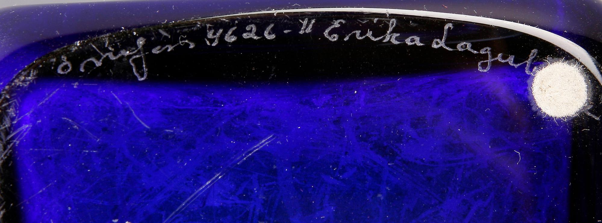 HÄNKELLVAS samt SKÅL, glas, Erika Lagerbielke, Orrefors resp Gunnel Sahlin, Kosta Boda.