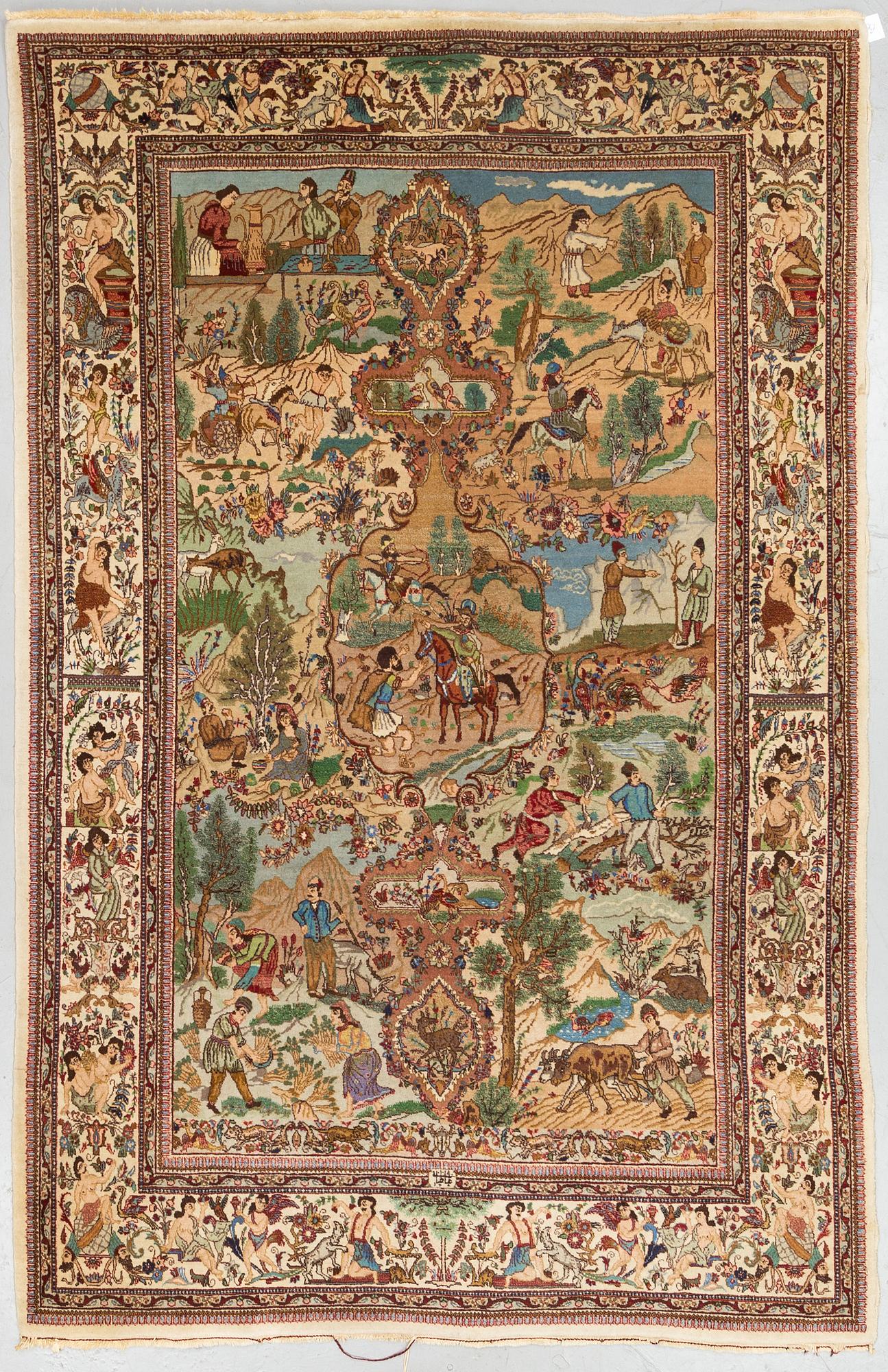 A RUG, Old Tabriz, signed Tabatabai, ca 268 x 184 cm.