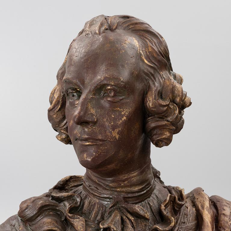 Fredrik I, byst med piedestal.
