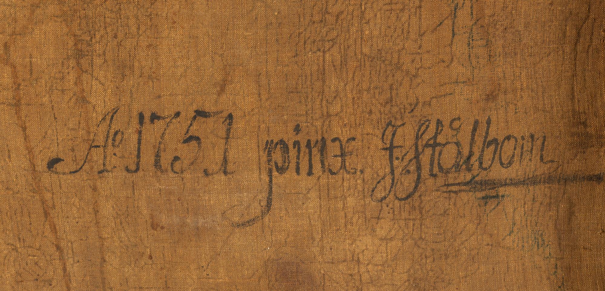 JOHAN STÅLBOM, oil on canvas, signed and dated 1751 verso.