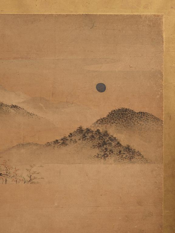 A Japanese six fold screen, Edo period (1603-1868).