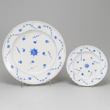 Two Swedish Rörstrand faience dishes, 18th Century.