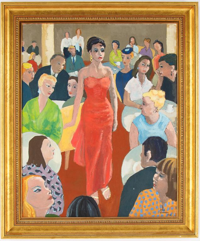 Stina Sunesson, oil on canvas, signed and dated 1955.