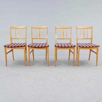 STOLAR, 4 st, "Talavid", Carl Malmsten, Waggeryds Möbelfabrik, 1900-talets andra hälft.