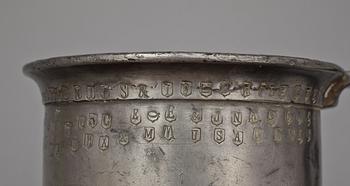 MÅTTSATS, 14 st, tenn, 1800-tal.
