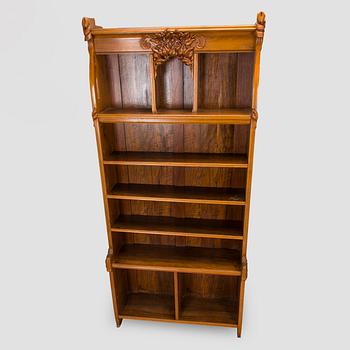 Bokhyllor, 2 st, jugend, Sverige kring år 1900.