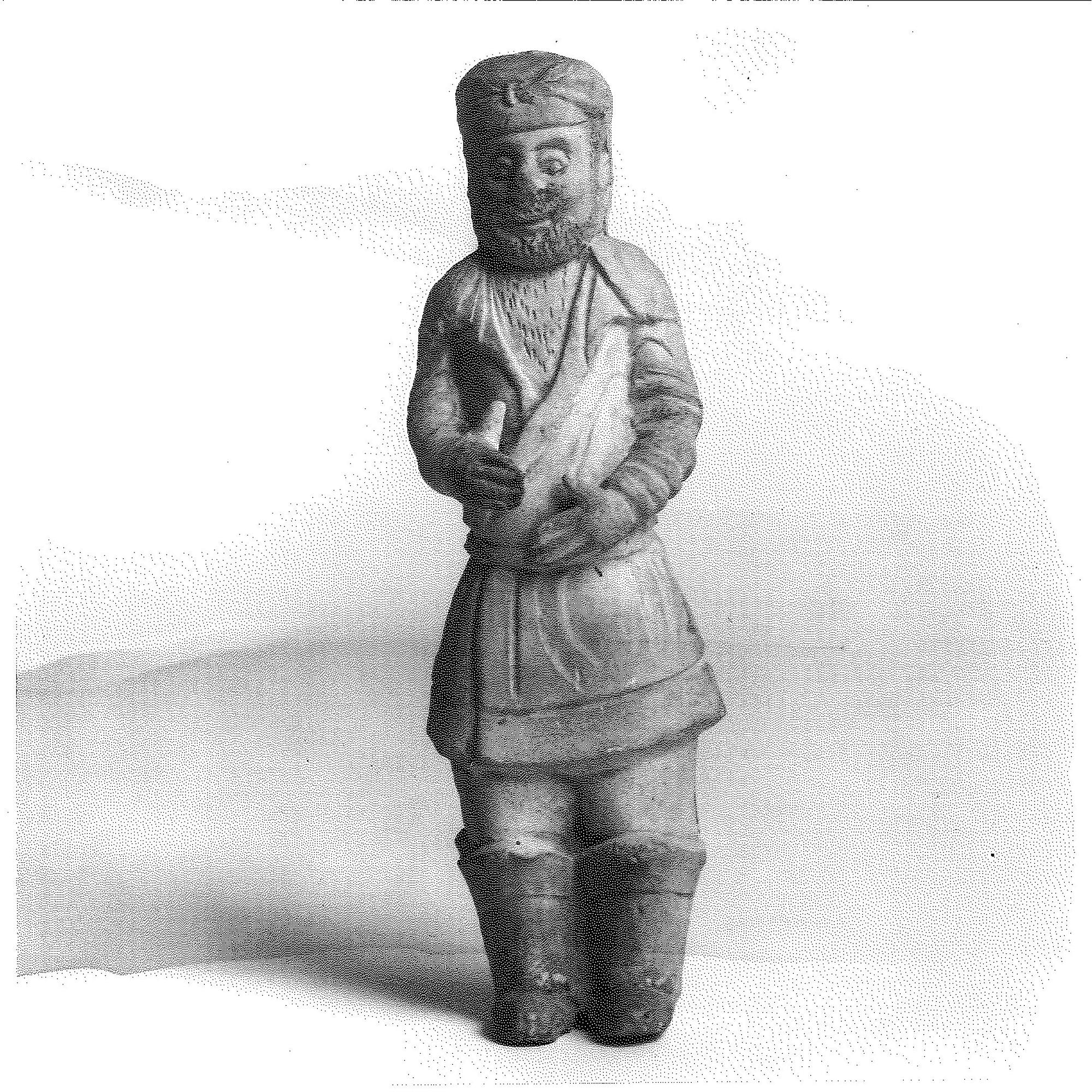 Three pottery scultpures of animals and a herdsman, Tang dynasty (618-906).