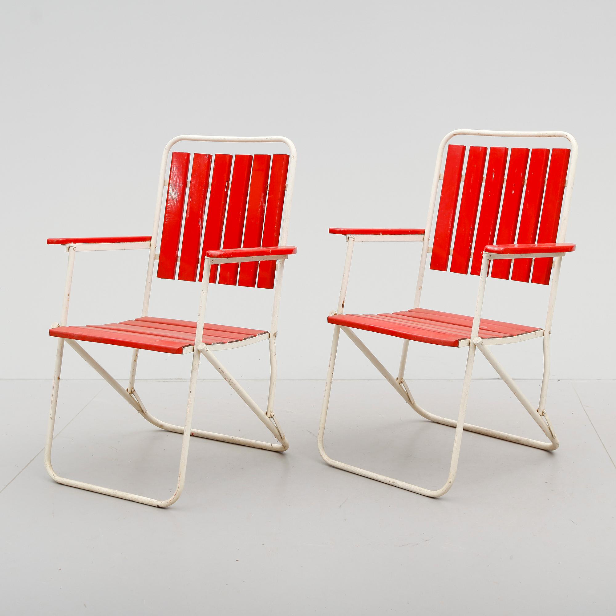 TRÄDGÅRDSSTOLAR, 1 par, 1900-talets mitt.