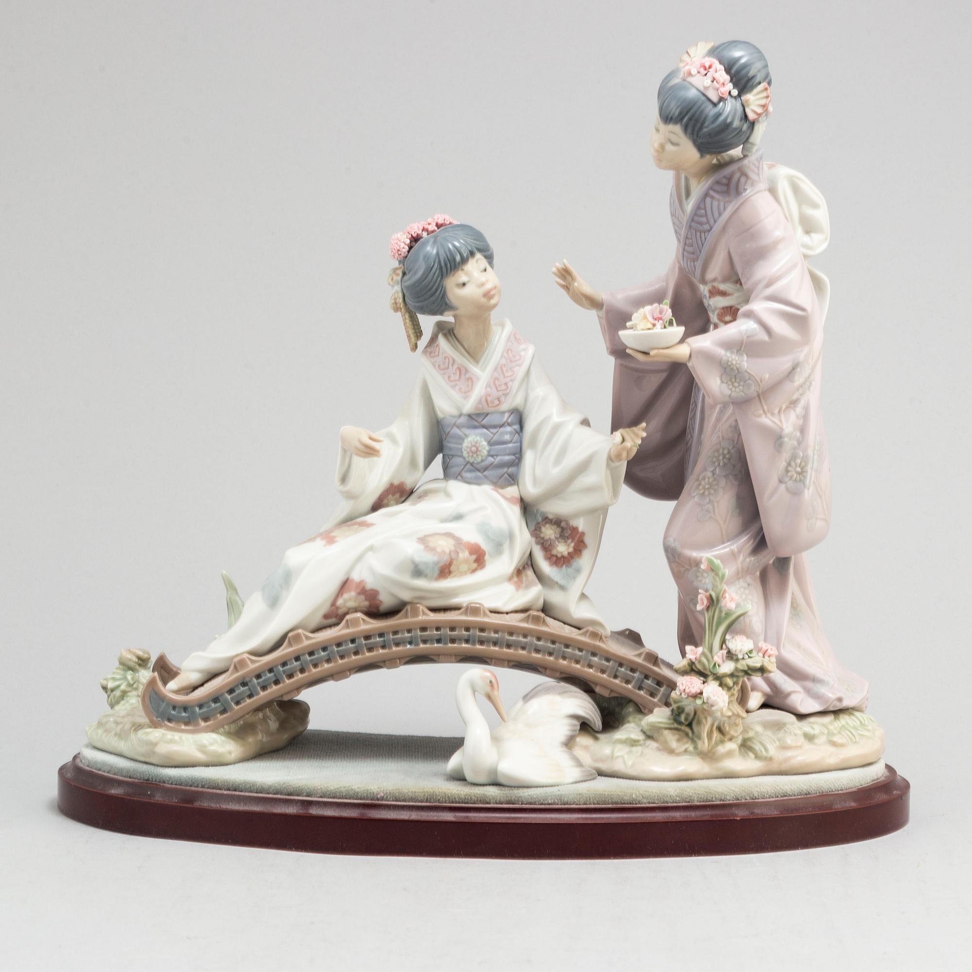 LLADRO, figurin, porslin. "Vår i Japan", 1984.