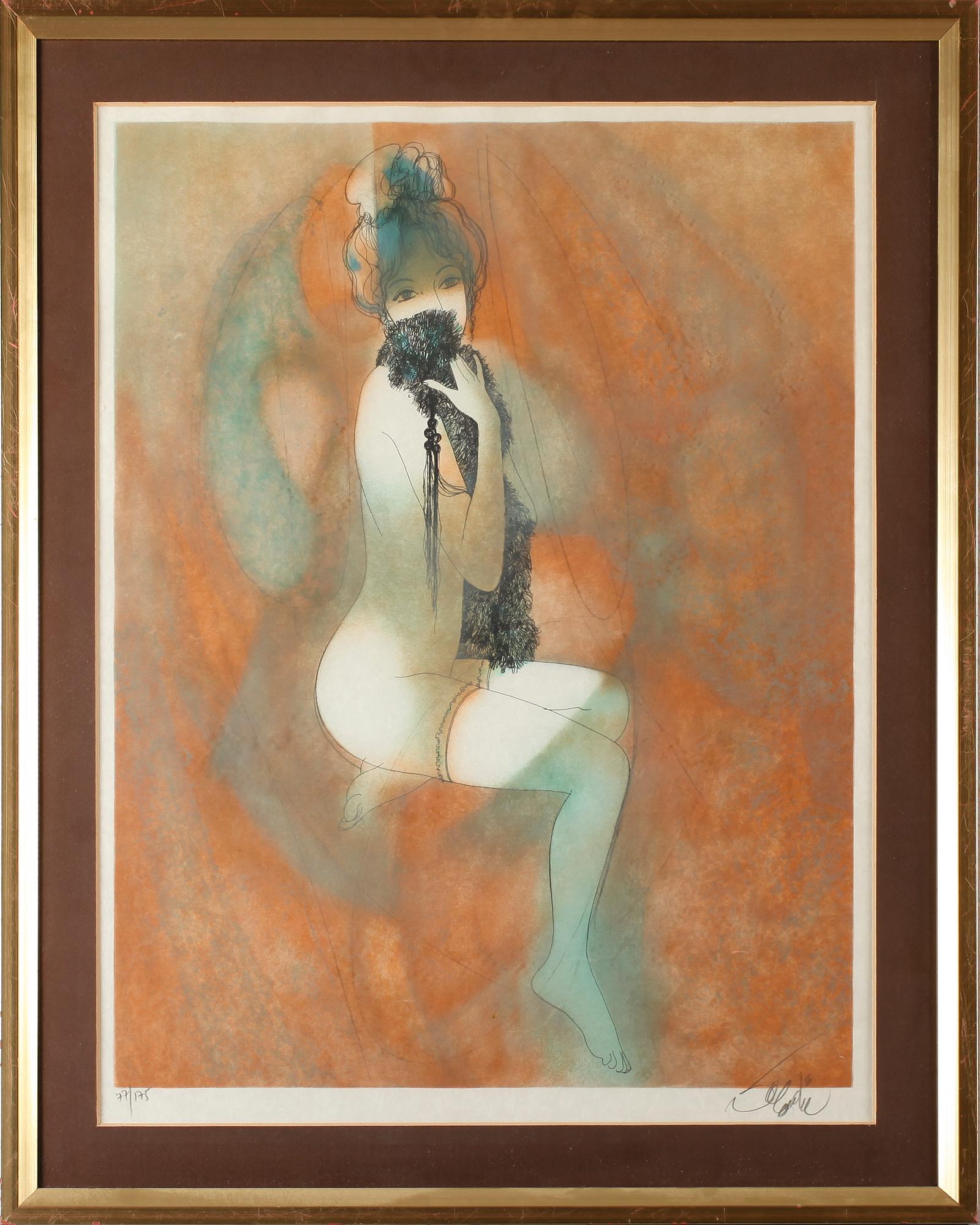 OKÄND KONSTNÄR, färglitografi, otydligt signerad och numrerad 77/175.