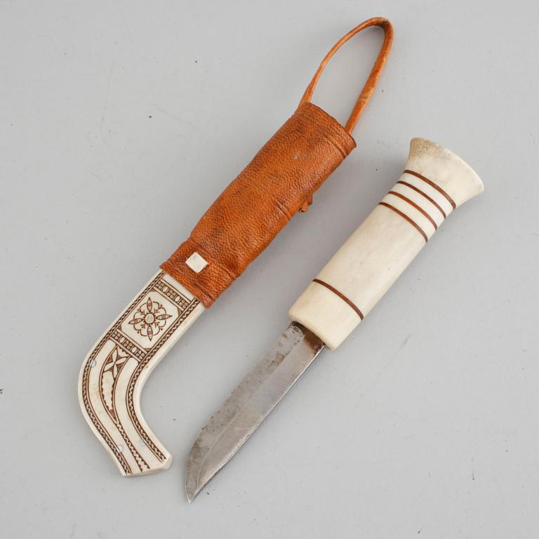 A sami knife made by Nikolaus Fankki, around the middel of the 20th century.