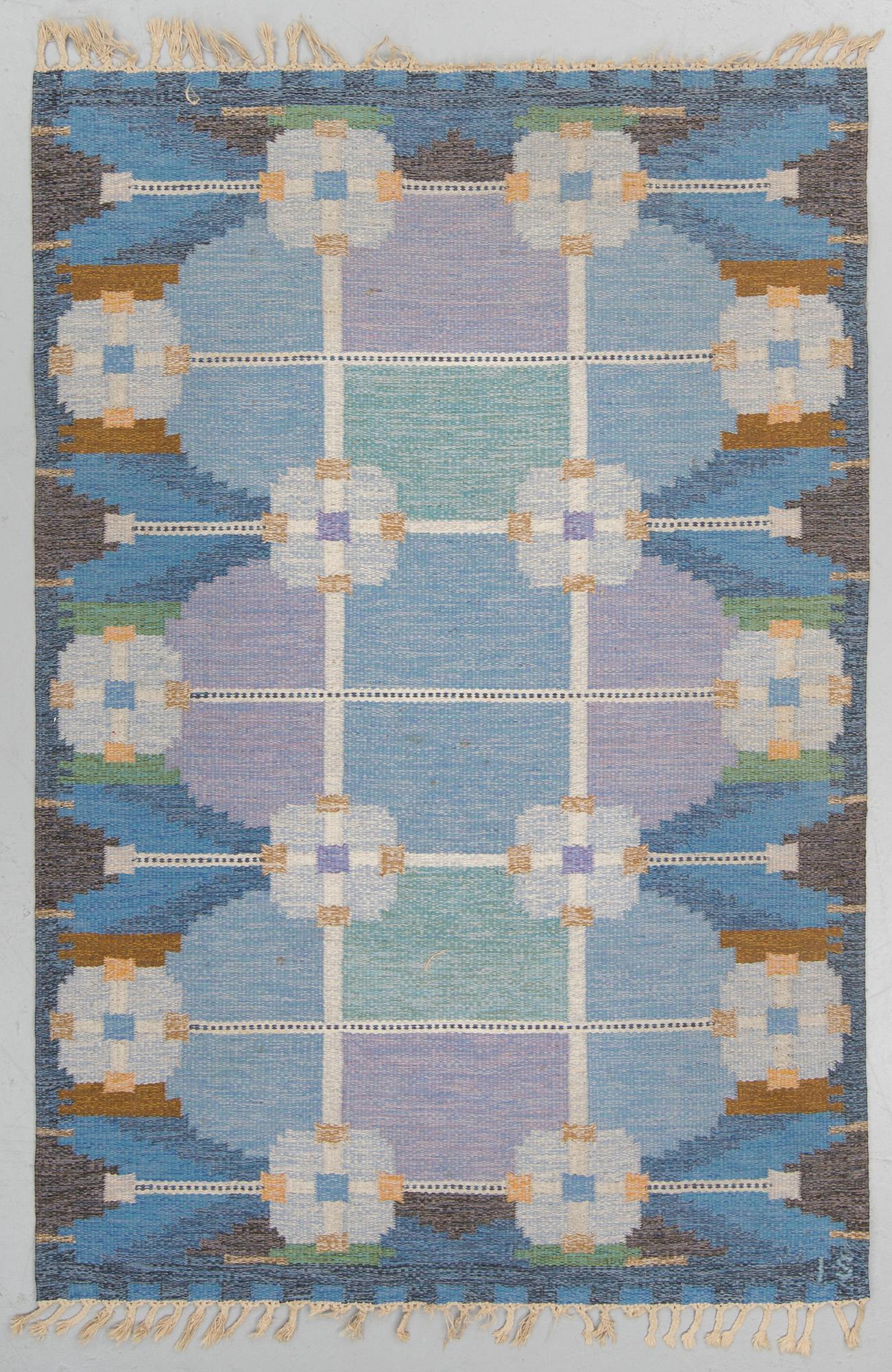 MATTO, flat weave, ca 204 x 137,5 cm, signed IS (Ingegerd Silow).