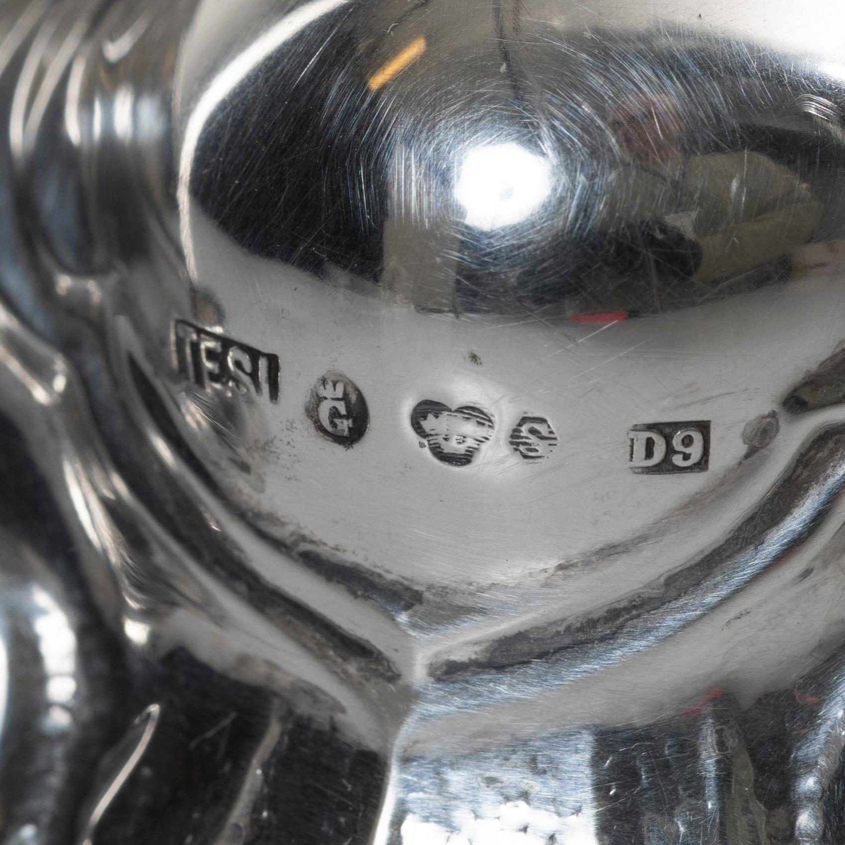 A pair of Swedish silver candelsticks, a pair of silver, mark of Tenn & Silver Ab, Gothenburg 1954.