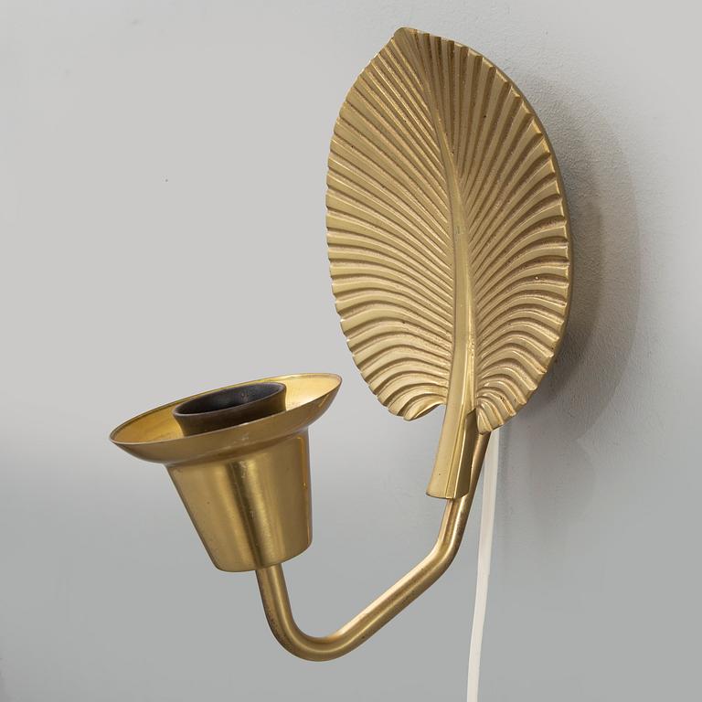 Vägglampor, ett par, mässing, Swedish modern, ASEA, 1900-talets mitt.