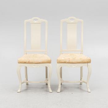 A Pair of Rococo Chairs, 18th Century, probably West Sweden.