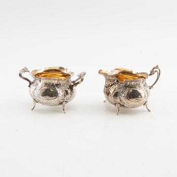 Coffee service 4 dl Rokoko style silver GEWE Malmö 1974/75.