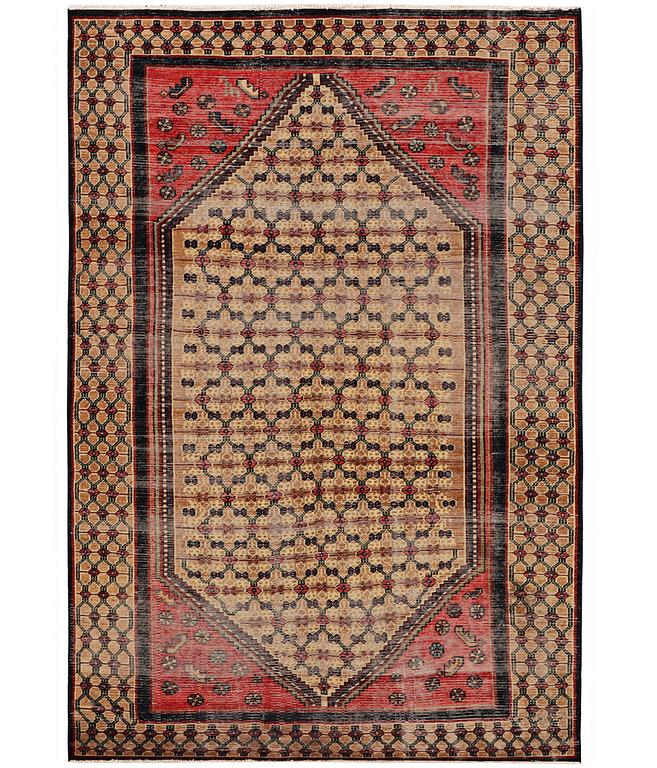 Matta, orientalisk, vintage design, ca. 205 x 124 cm.