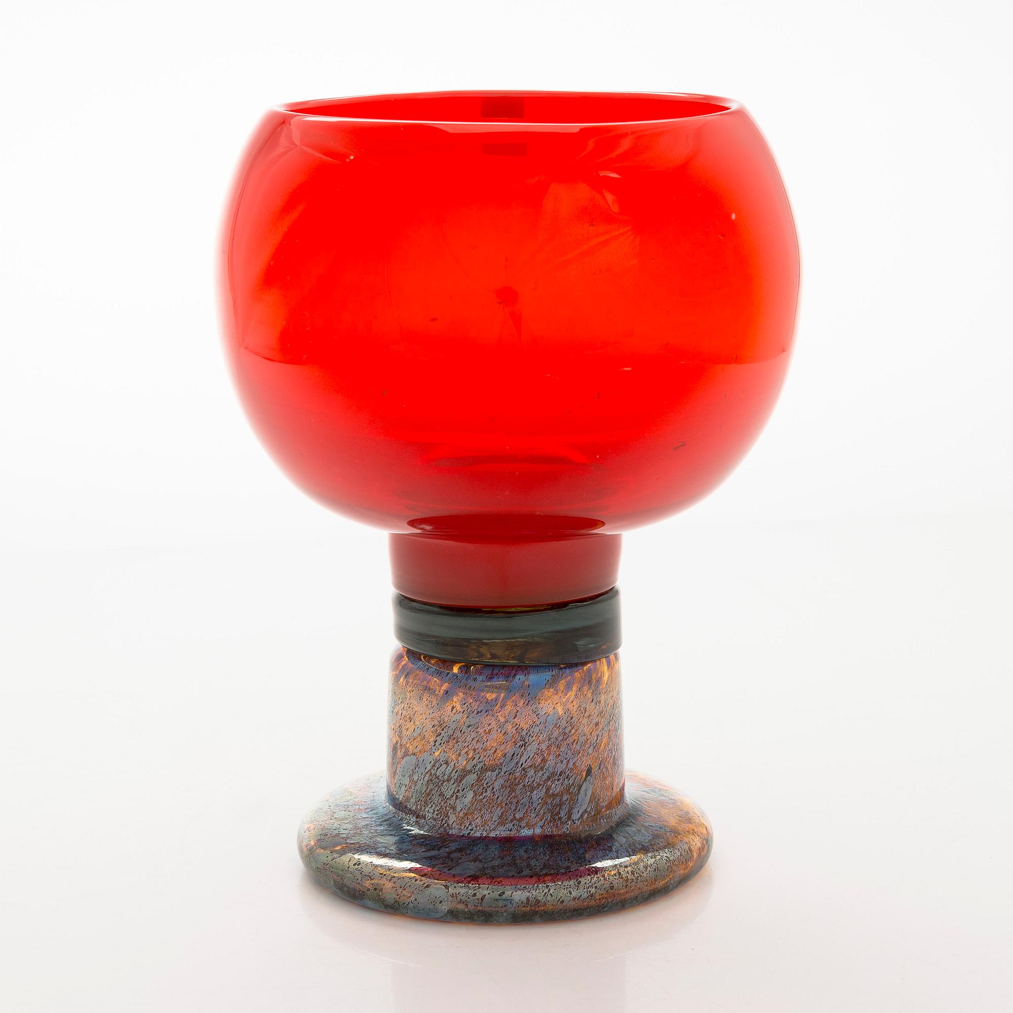 Kaj Franck, a glass goblet, signed Kaj Franck Nuutajärvi Notsjö.